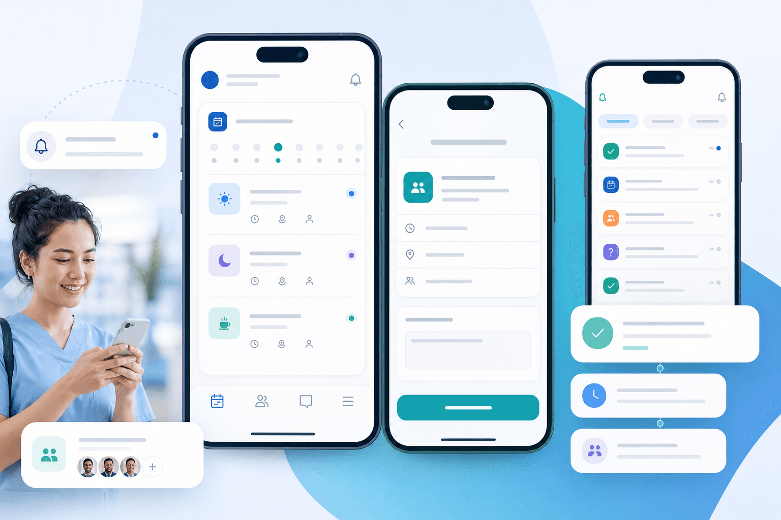 Planzion employee mobile shift app illustration
