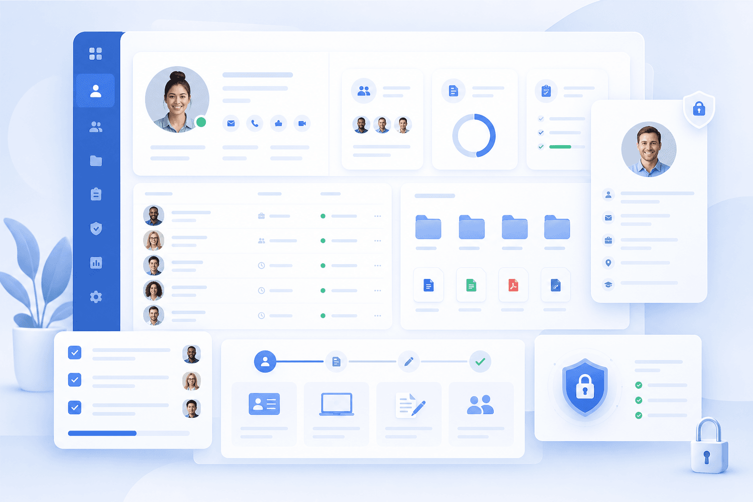 Planzion people and manager workspace illustration
